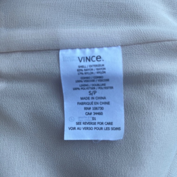 Vince Textured Phyton Pattern Cocktail Blush Pink Blouse Casual Top T-Shirt - Picture 14 of 14